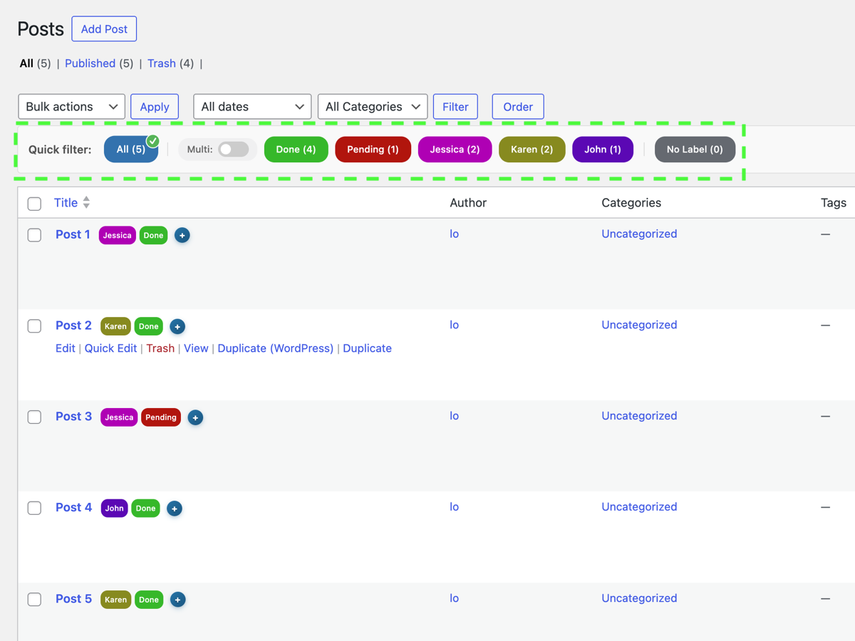 Multi-select filtering with AND logic - filter posts with multiple labels together
