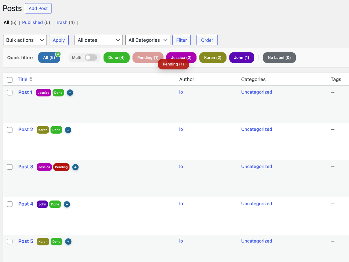 Stats cards and list visualization types