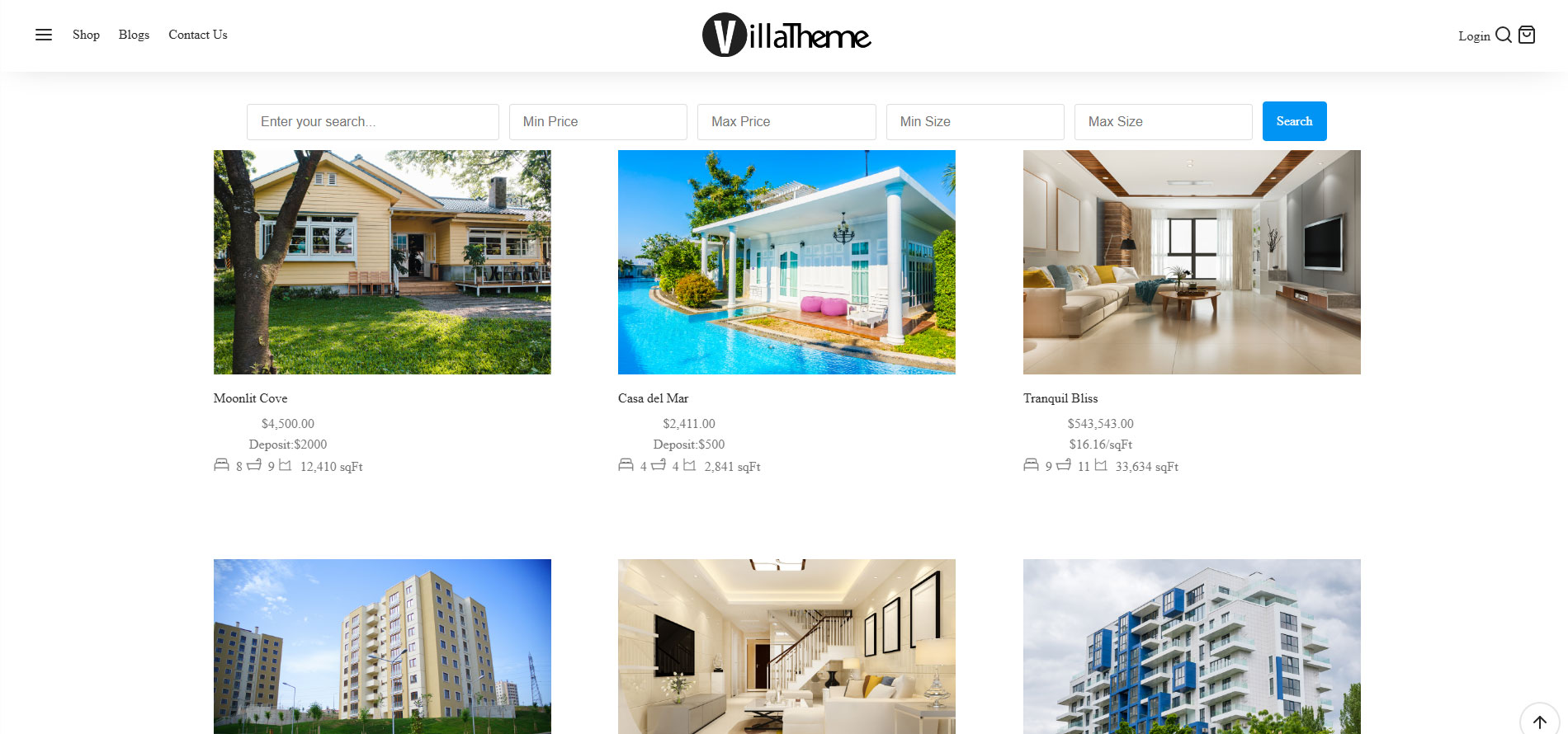 Display real estate product on shop page