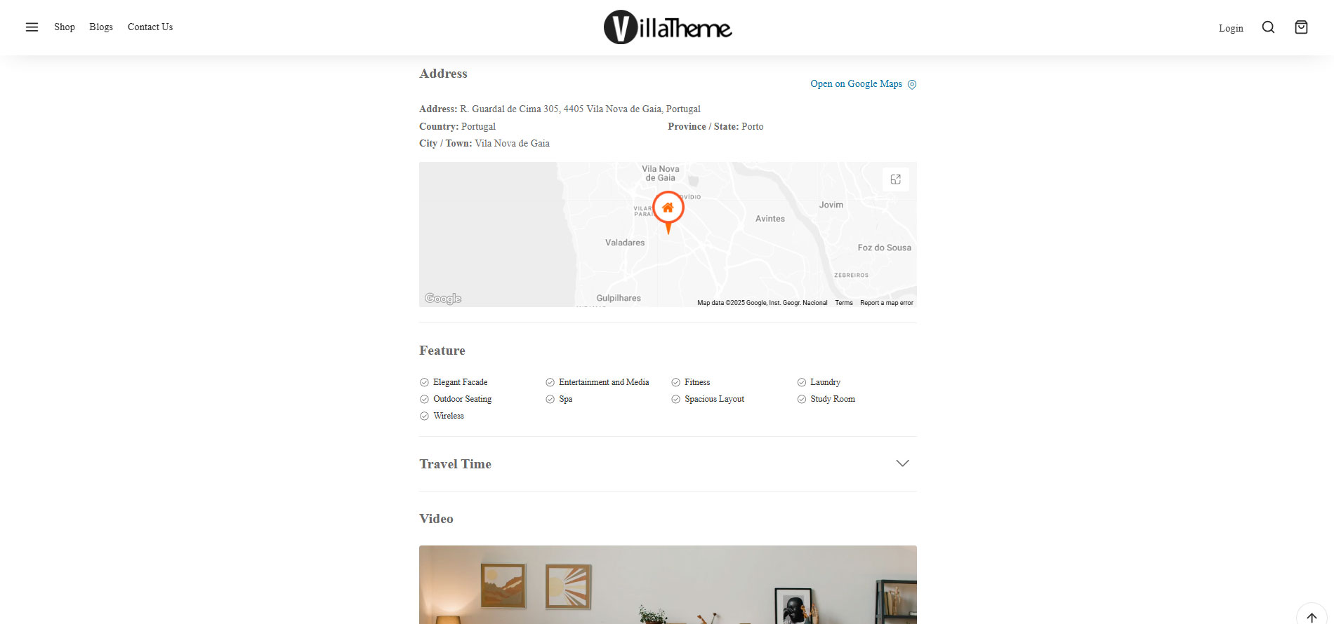 Real estate product address and feature