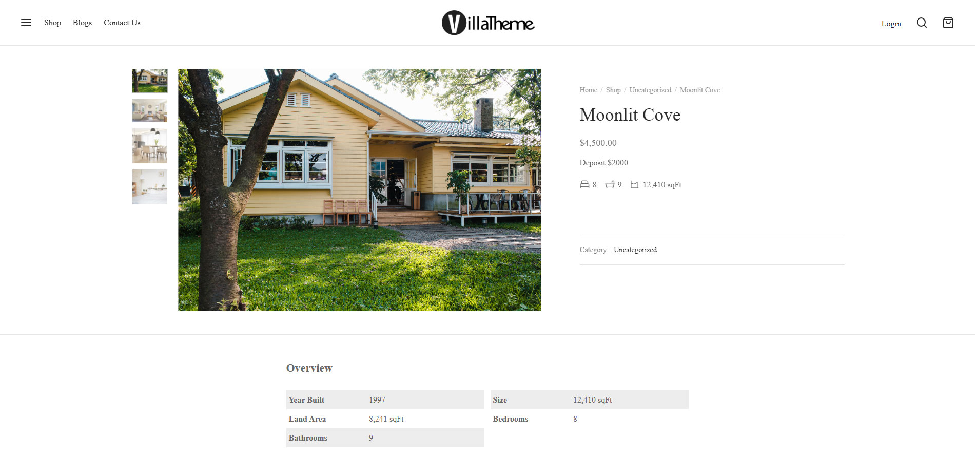 Real estate product page