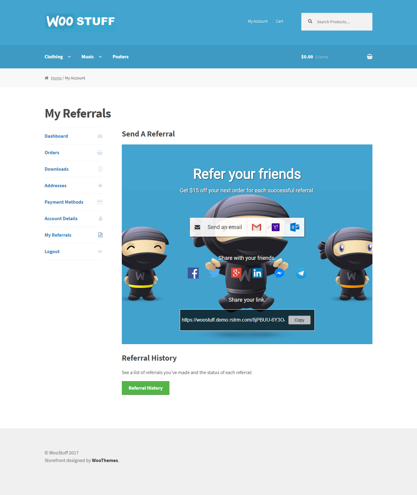 The Refer A Friend Admin Page to set up and customize your referral program
