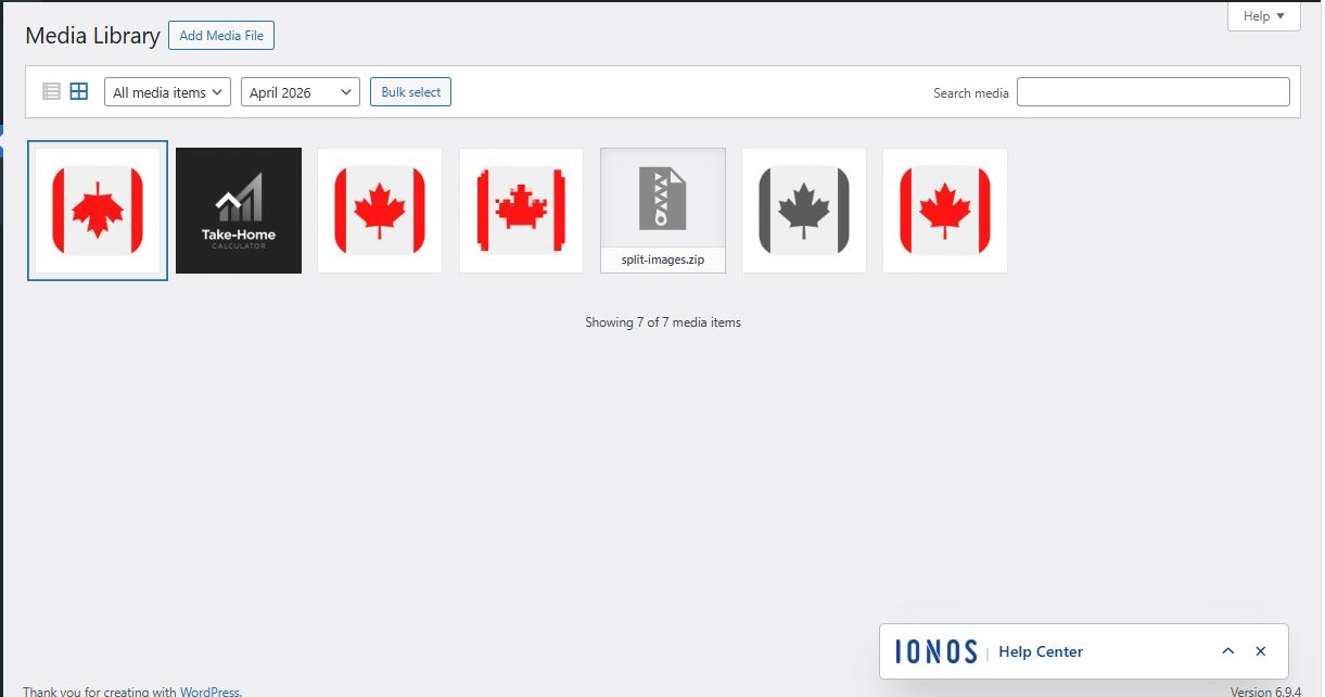 Settings page with all available tools.