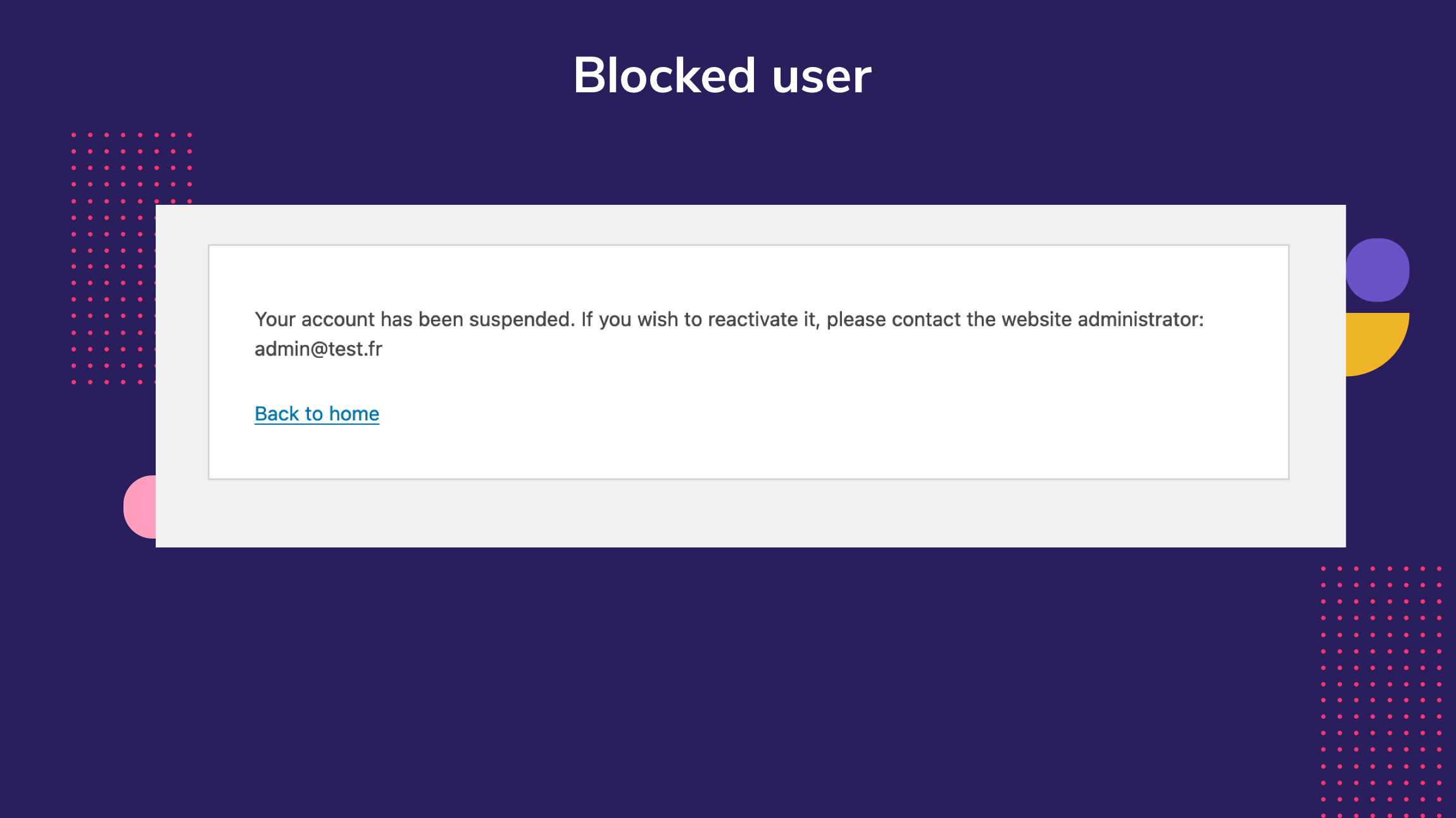 Blocked user