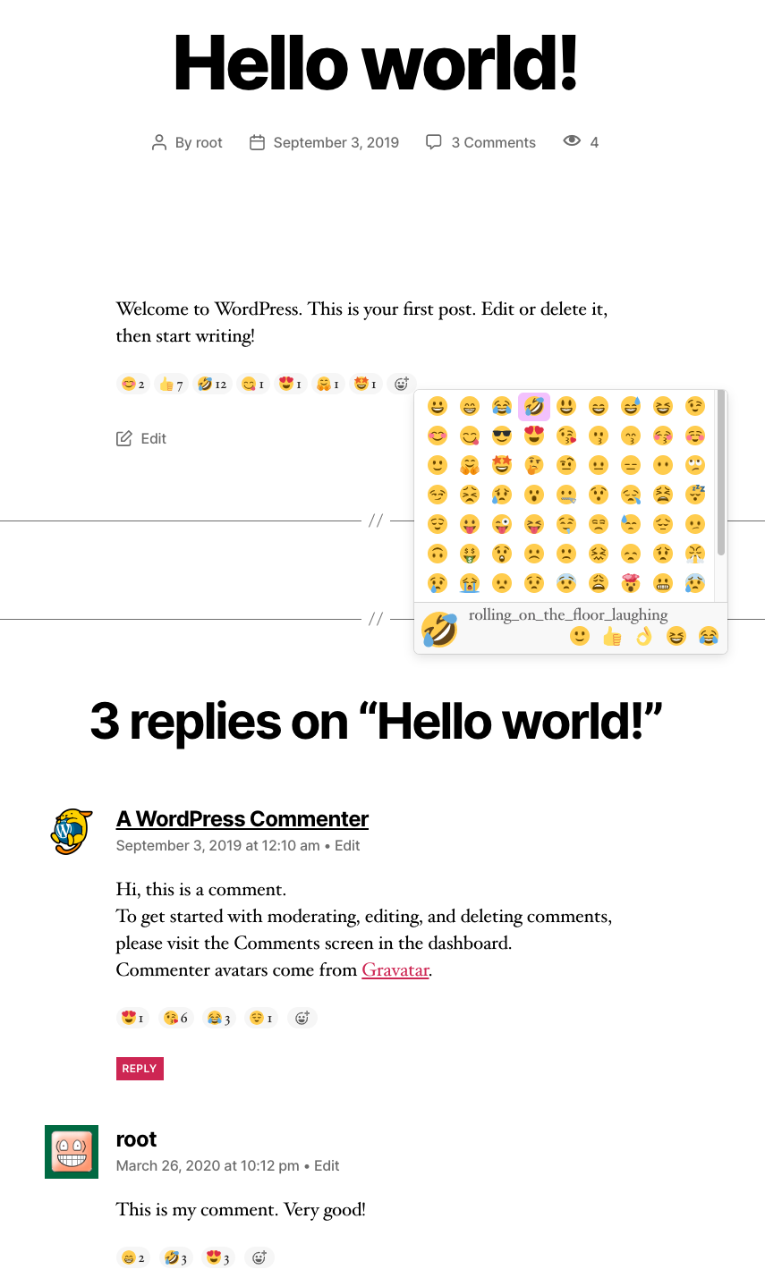 Comment emoji style