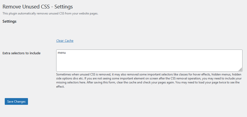 This is the screenshot of plugin settings.