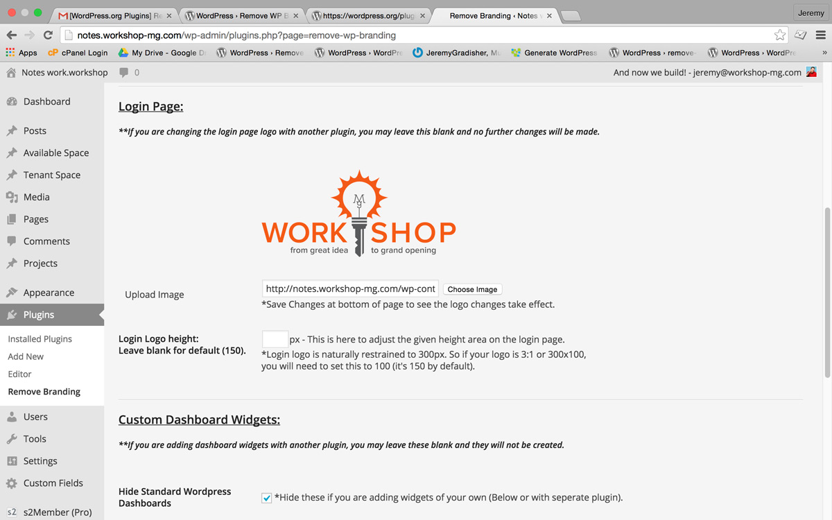 Adjustments for the login page. Change the login logo. The link is auto change to your main domain.