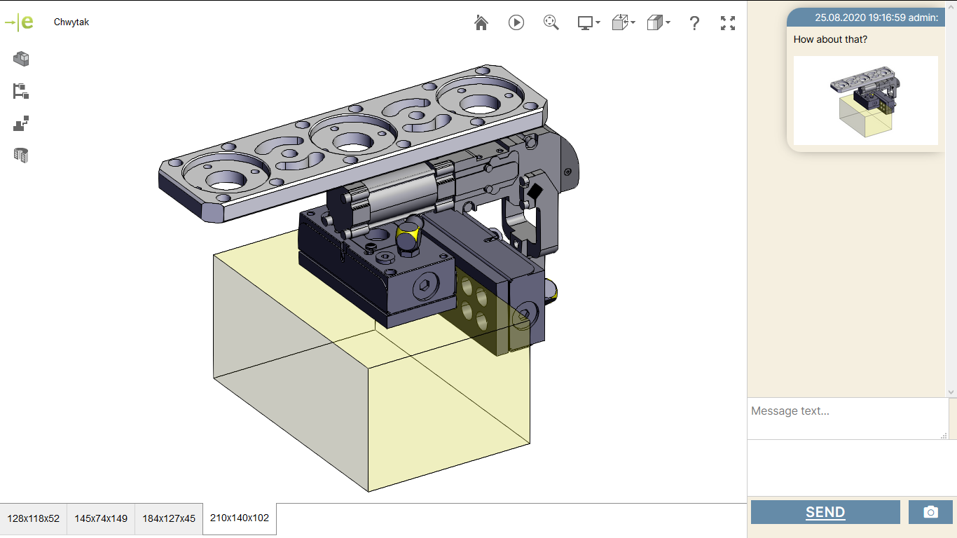 Chat and take snapshots of the viewed model.