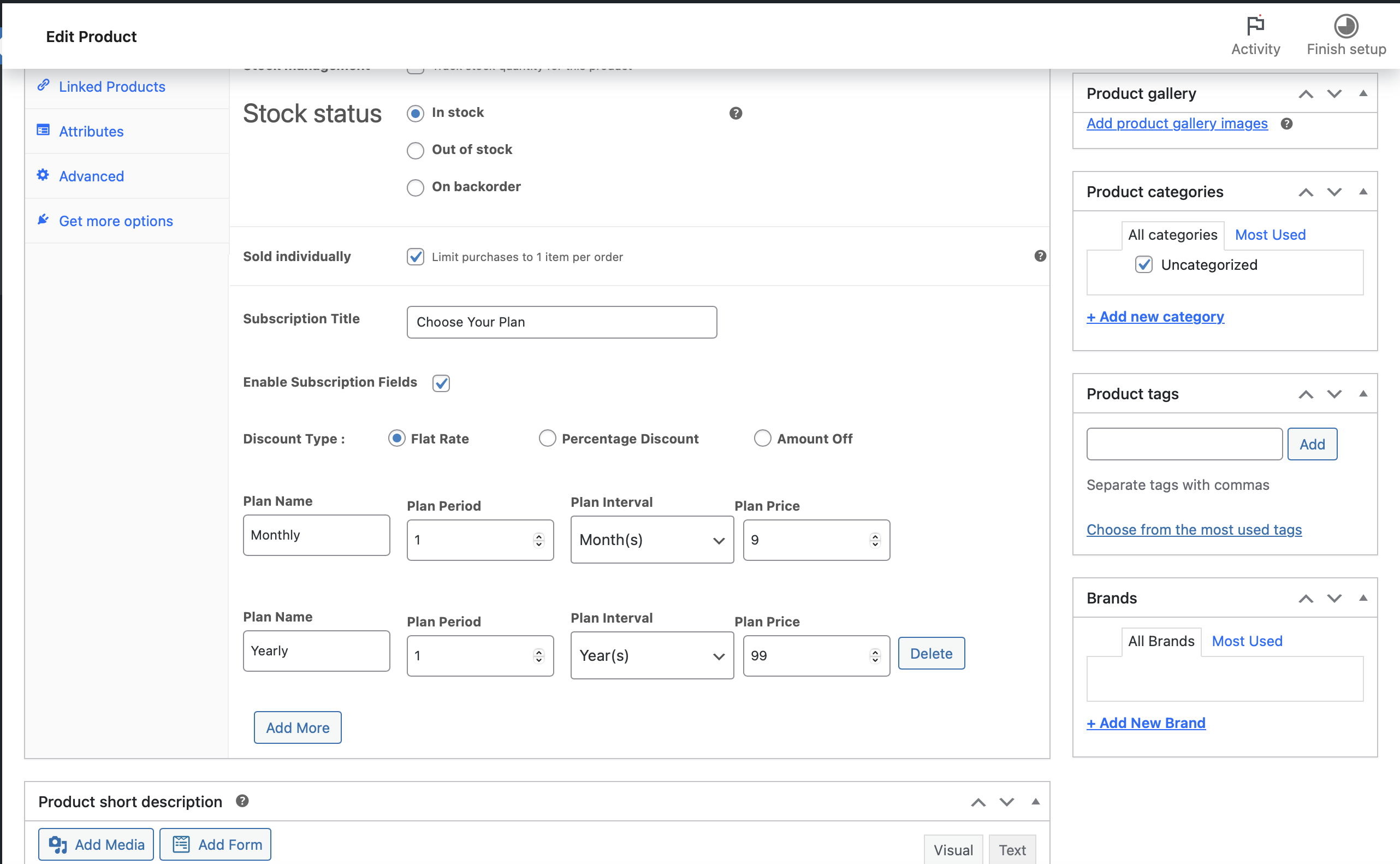 **Customer Account View**: How subscriptions appear in the user's account area.