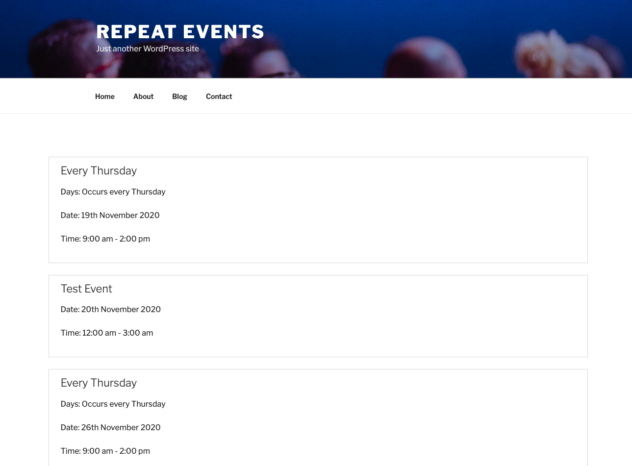 Listing Page example
