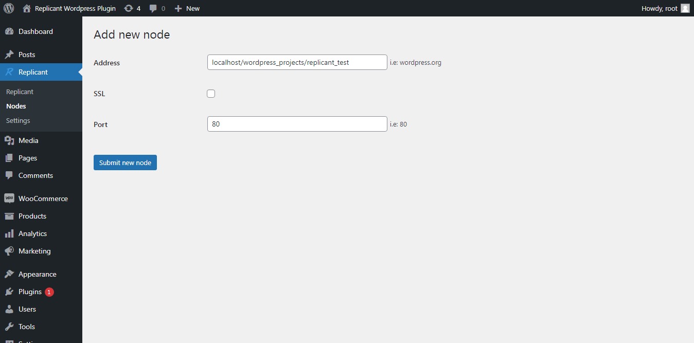Add Node(Website)