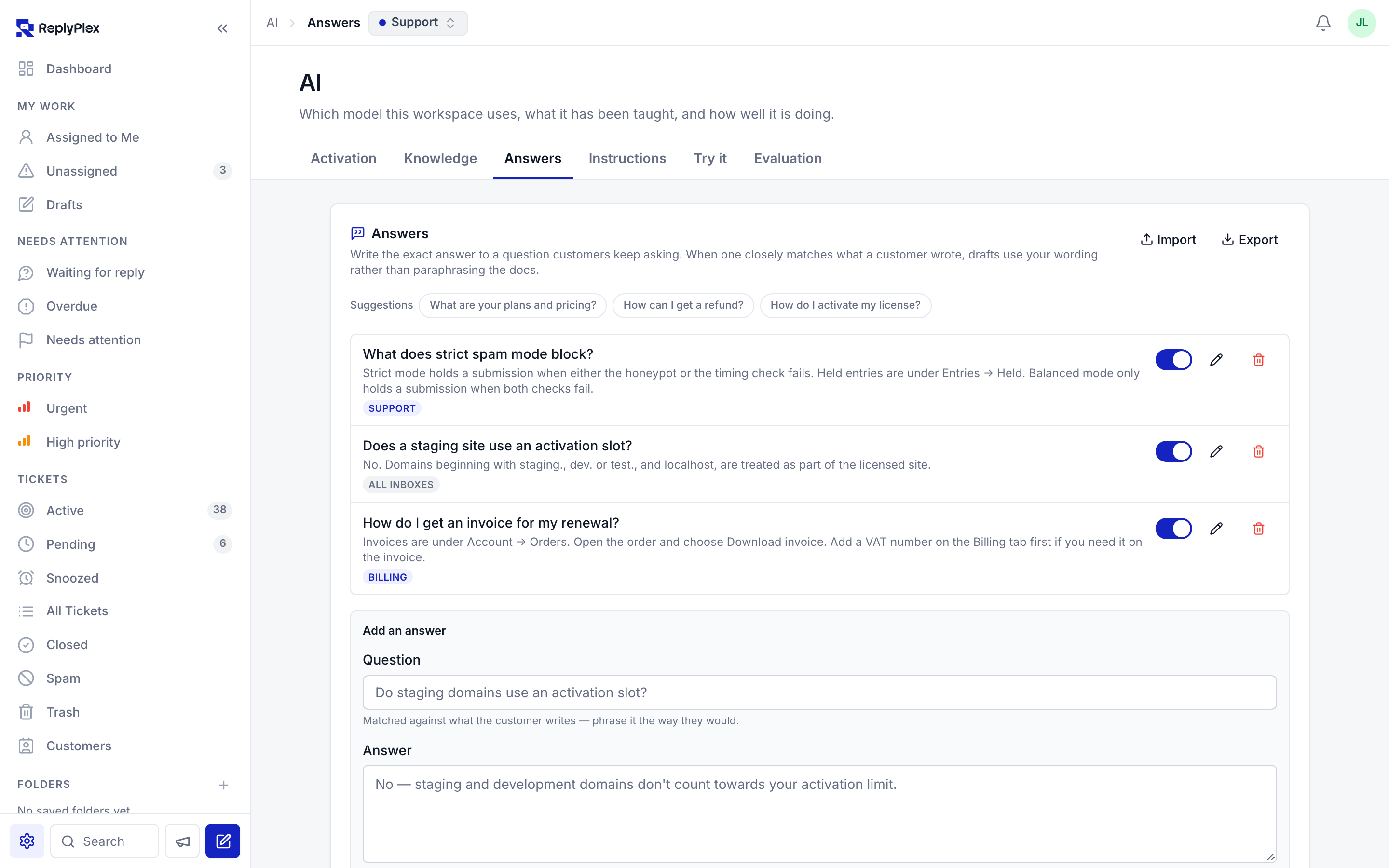 How it connects: ReplyPlex reads your store live; nothing is synced or stored.