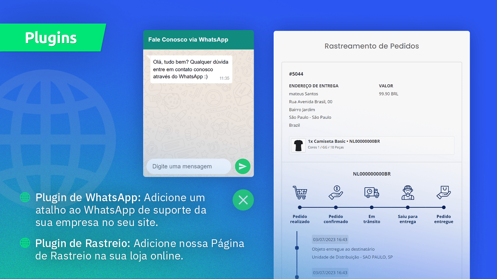 Add our Order Tracking and WhatsApp Plugin to your page.