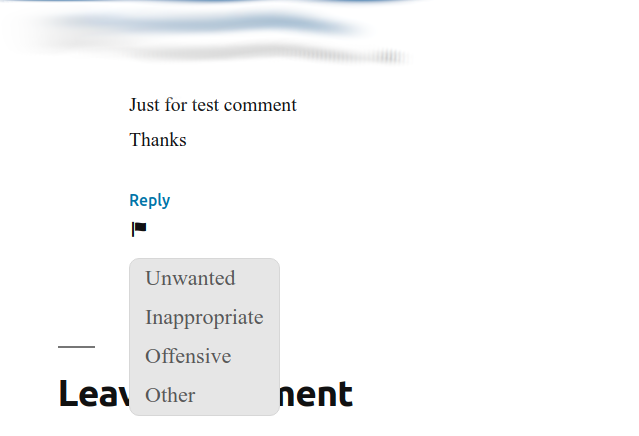 Use the flag to report a comment to send it directly to the moderator E-Mail