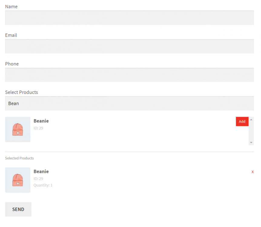 Request a Quote Form View