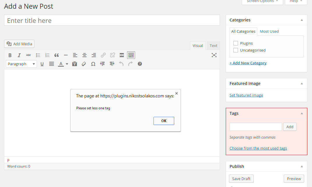 Example Tag Required