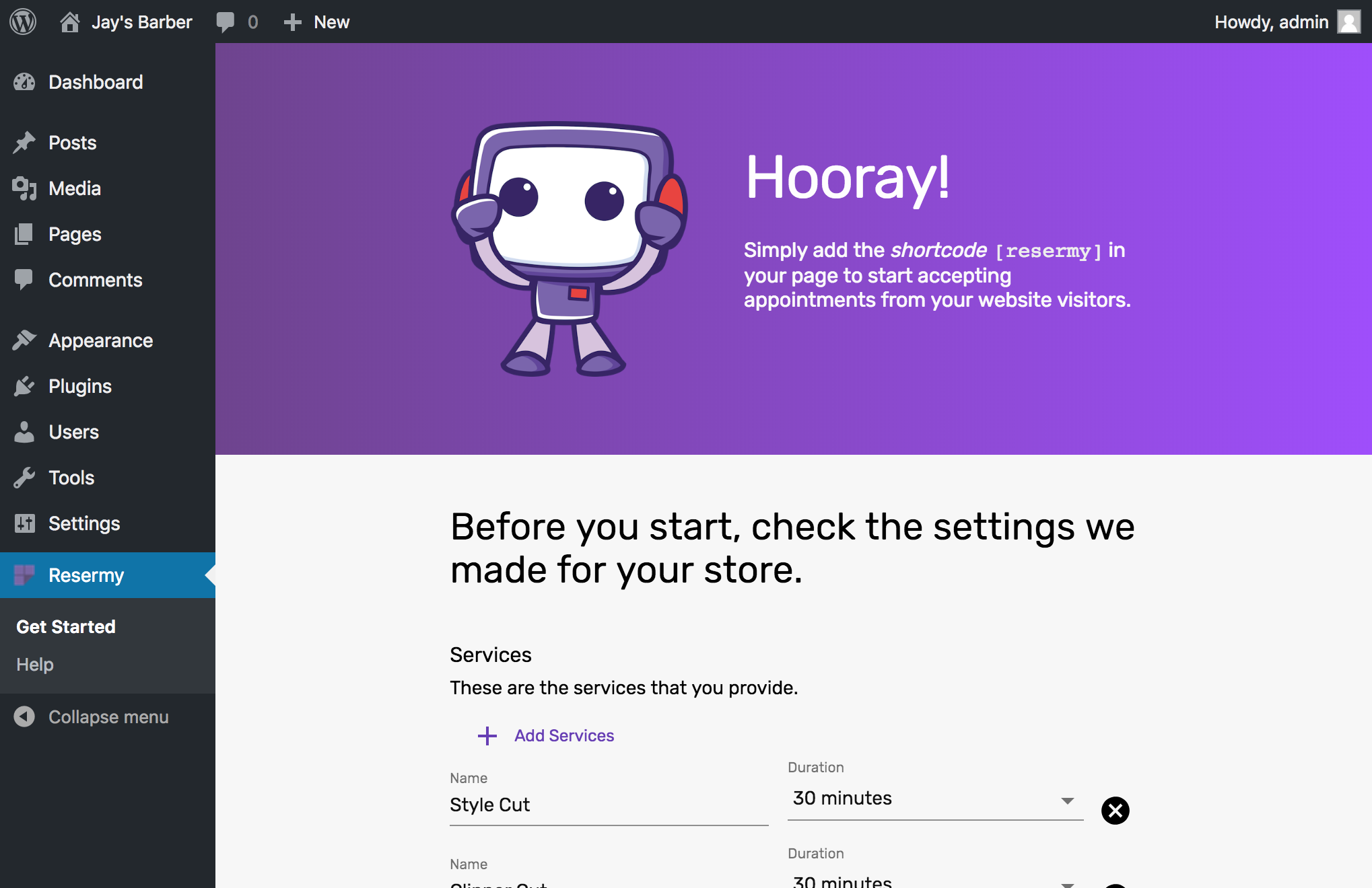 Get started:: Account created