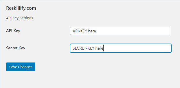 Plugin settings.