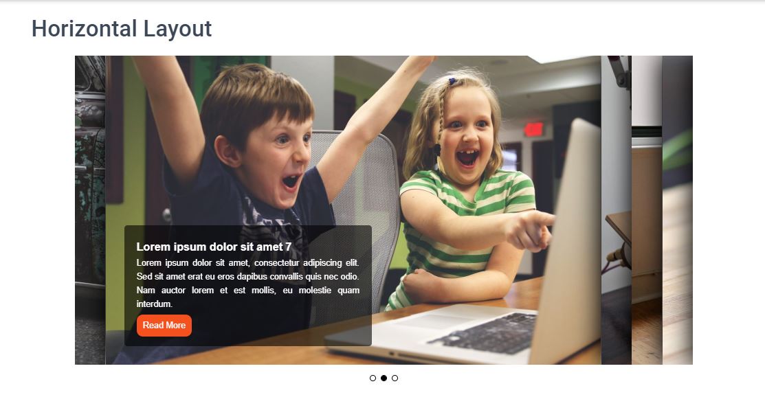 Horizontal Layout with hover effect