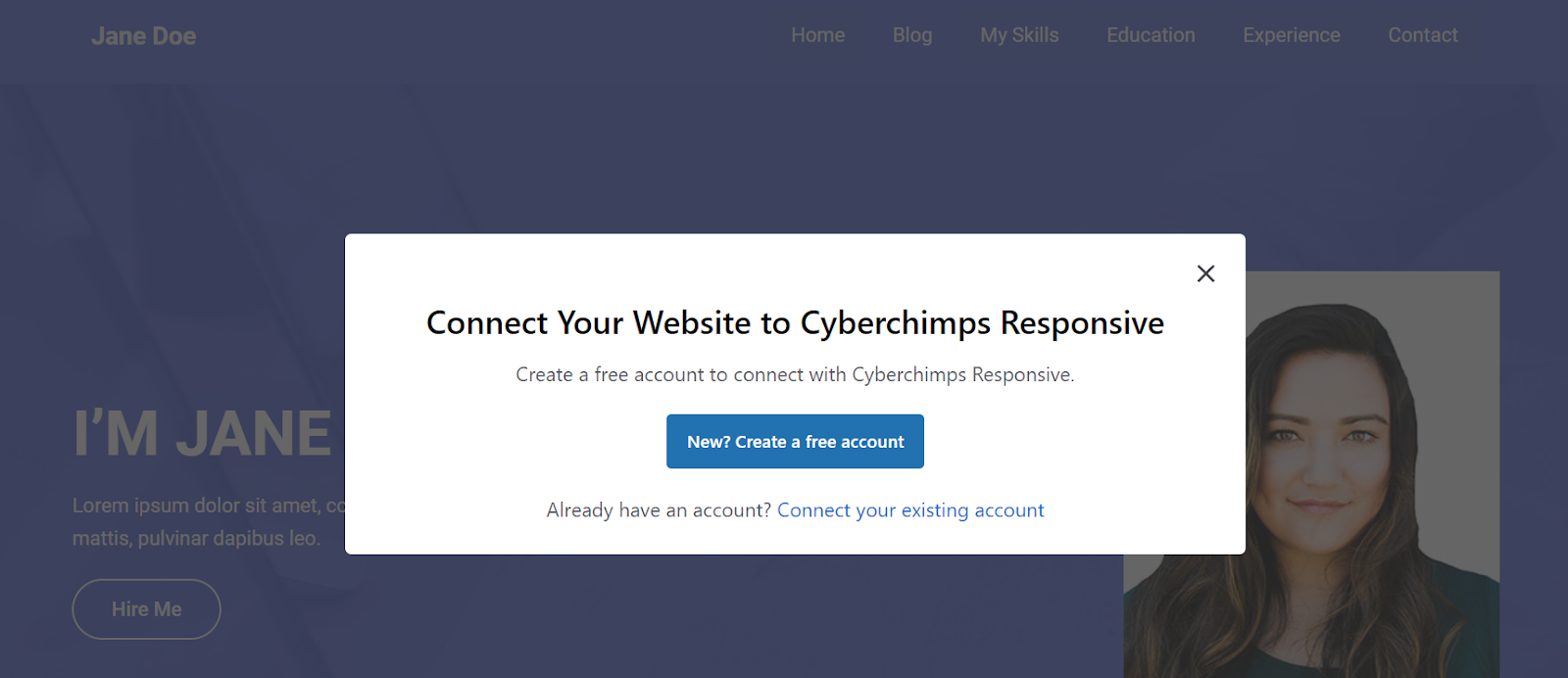 Connect your website to Cyberchimps Responsive.