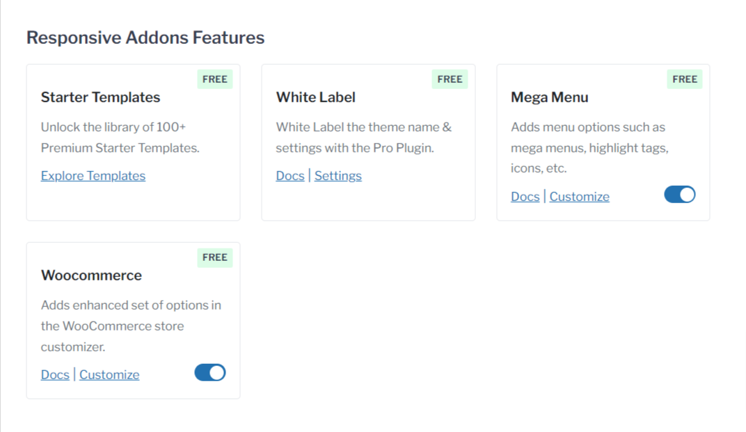 Responsive Addons advanced features.