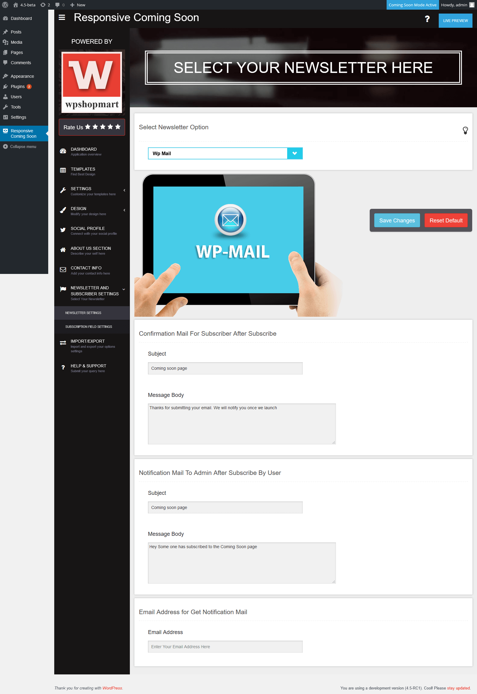 Newsletter section