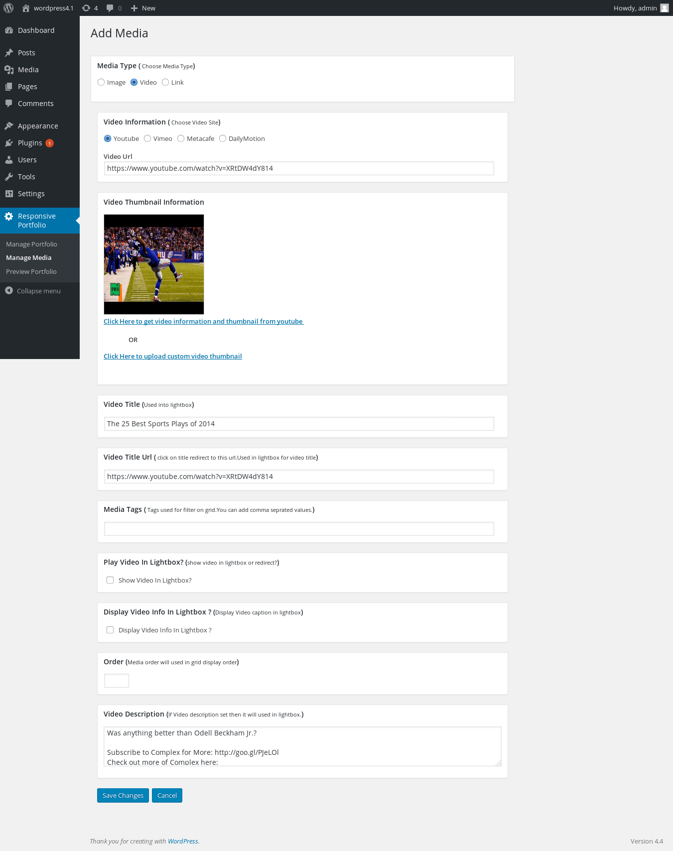 Manage Portfolio Media