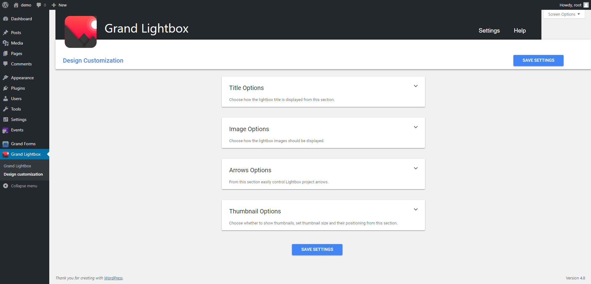 [Demos](https://demo.grandwp.com/wordpress-responsive-lightbox-demo/)