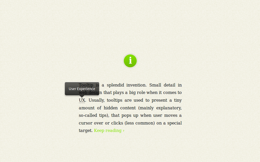 The tooltip in action.