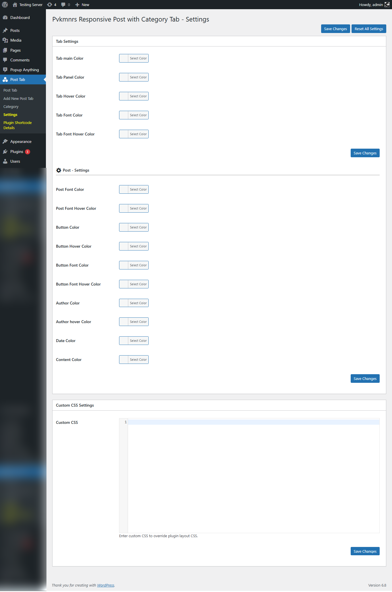 Shortcode Preview on Testing Page