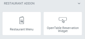 You'll find the new elements under the category "Restaurant Addon"