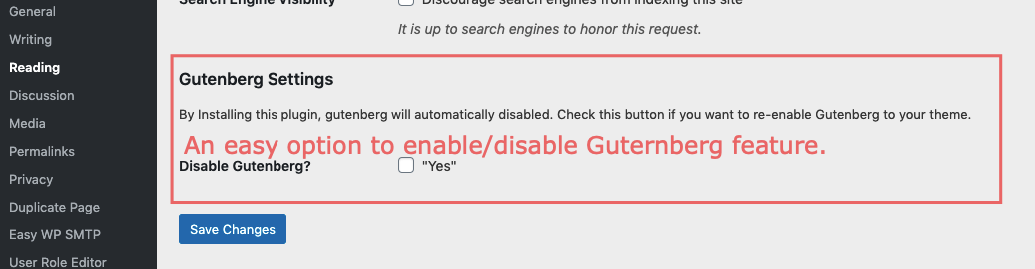 Enable/Disable from the reading section of main website settings.