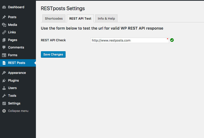 REST API Response Test: Test urls to see if they have posts available via REST.