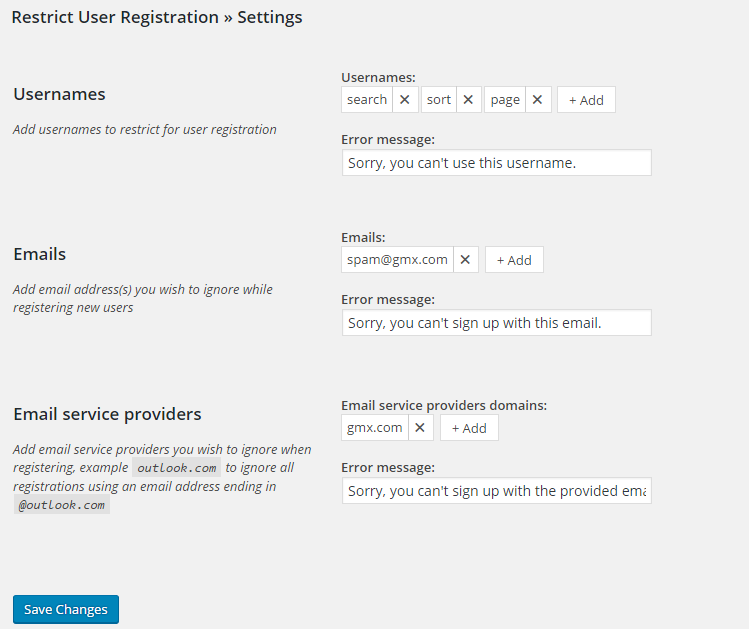 Settings area.
