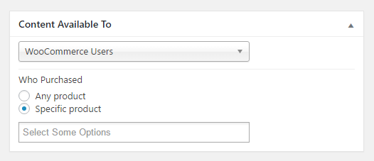 Content availability metabox for WooCommerce users