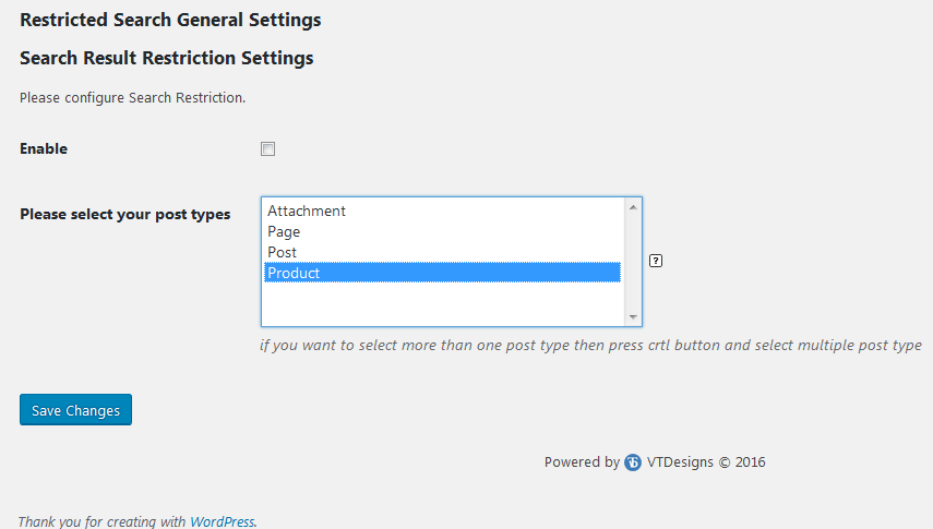 Admin setting panel 1