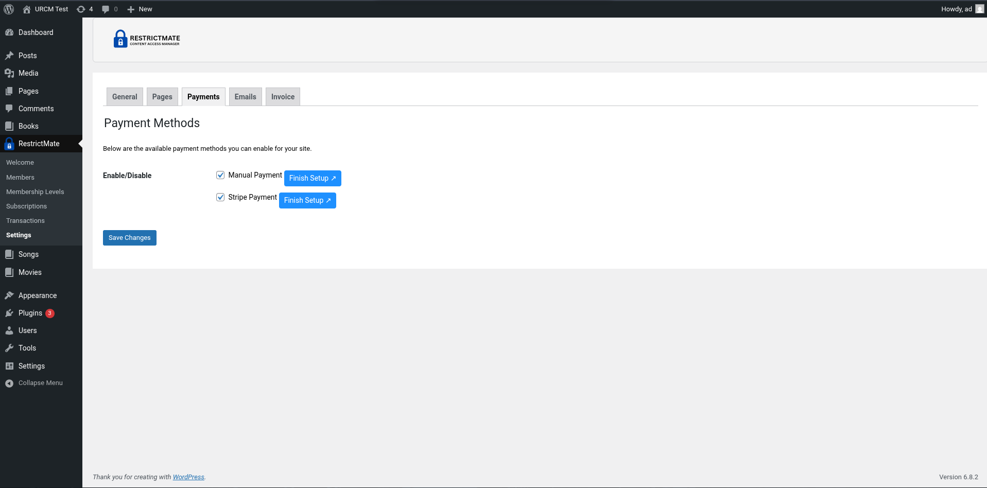 Payment Gateway Settings