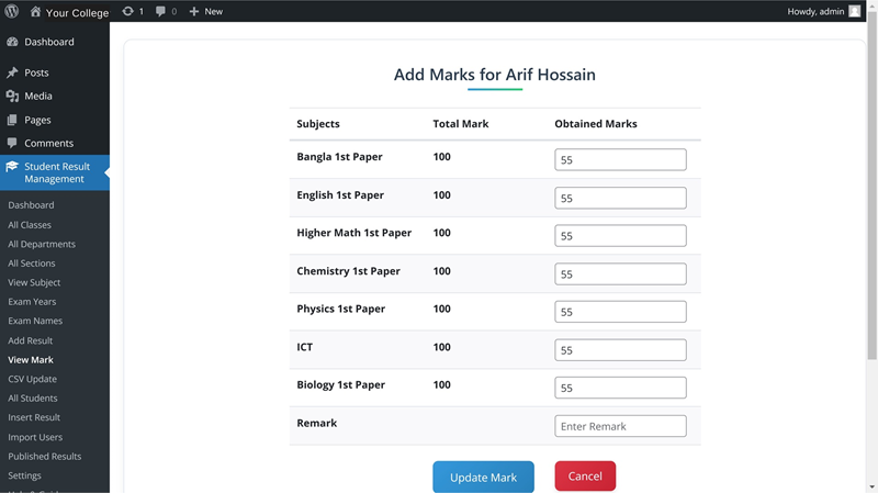 **All Students**: Interface for all students.