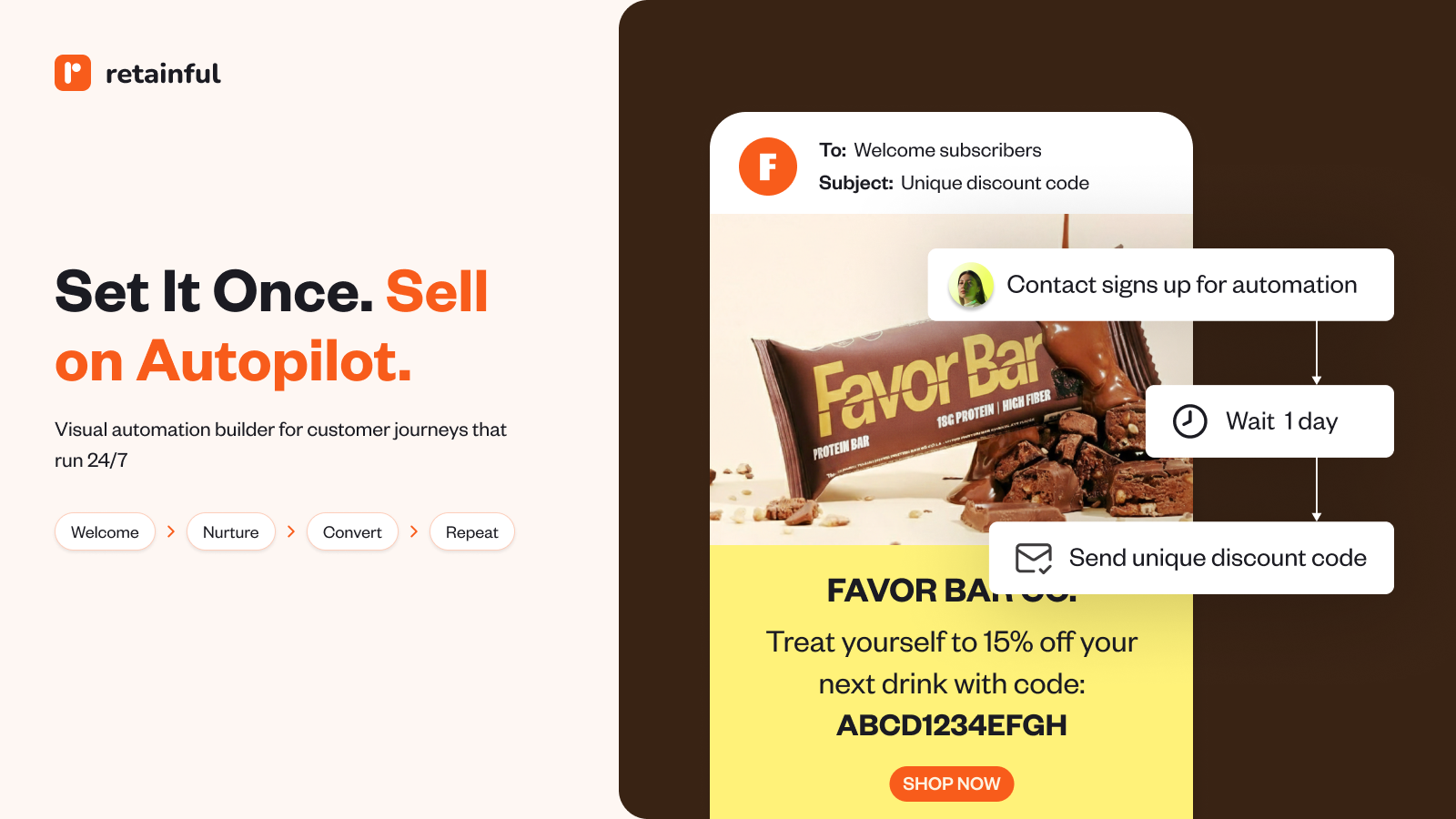 **Automation Flow Builder** – Create sophisticated customer journeys with our visual automation editor