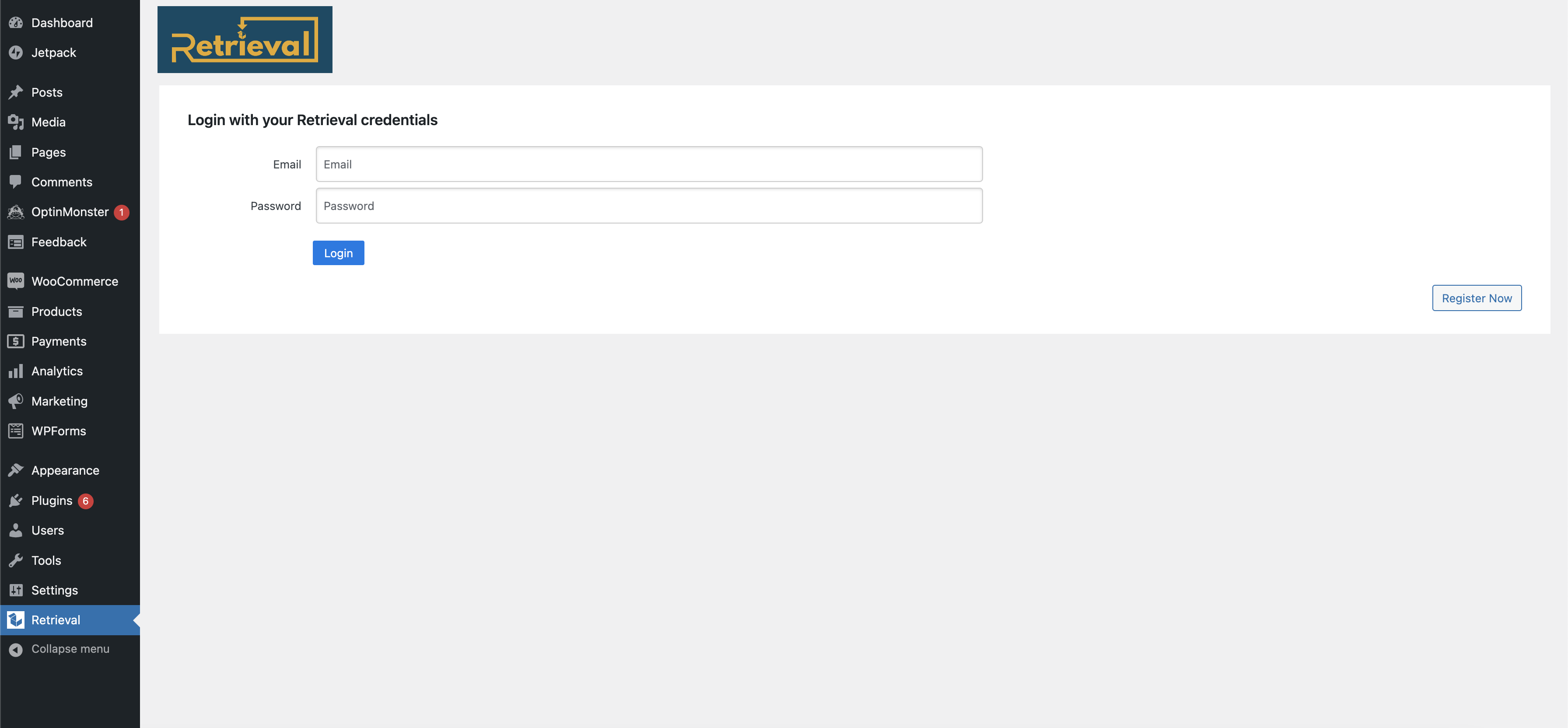 Login into Retrieval system.