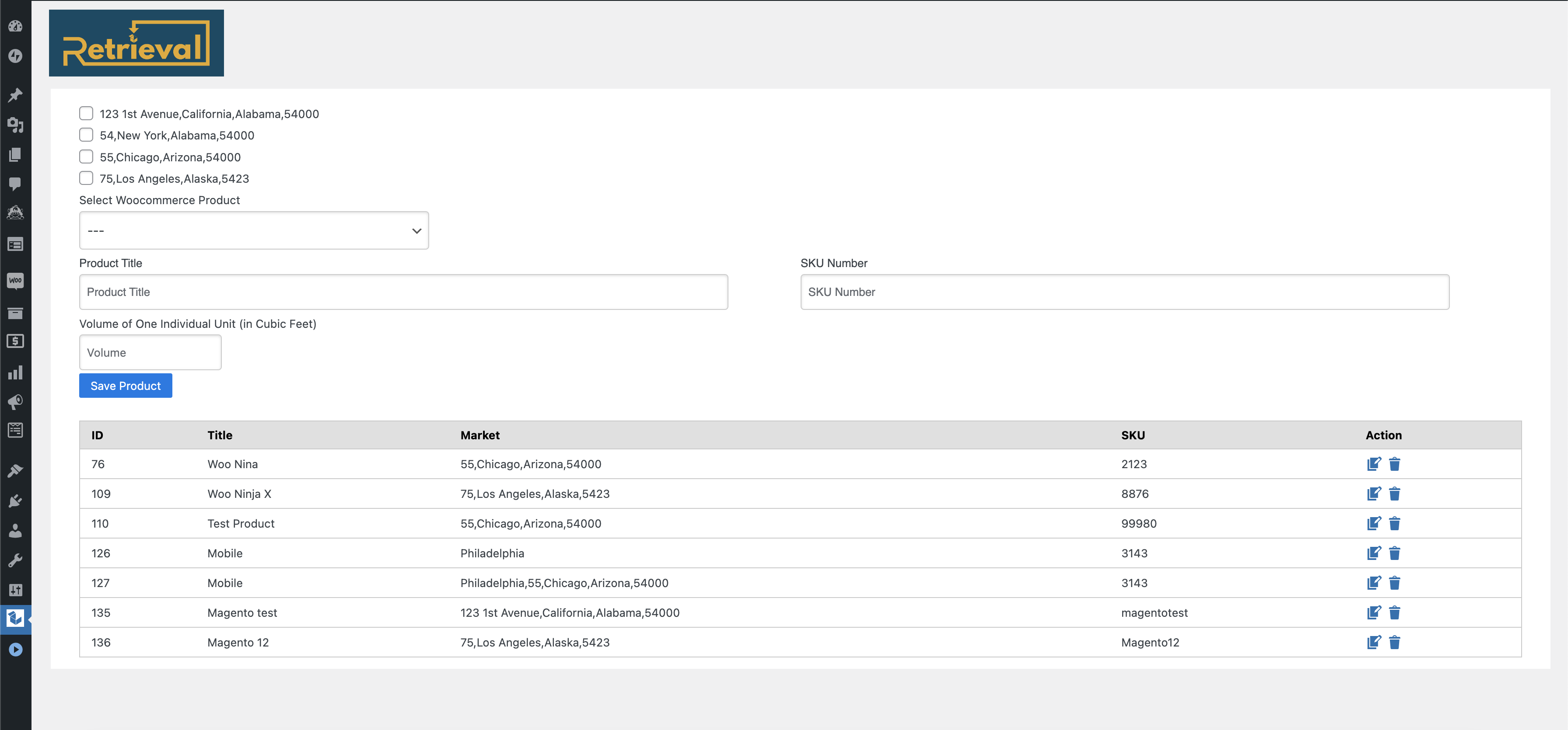 Add and link Woocommerce product into Retrieval system.