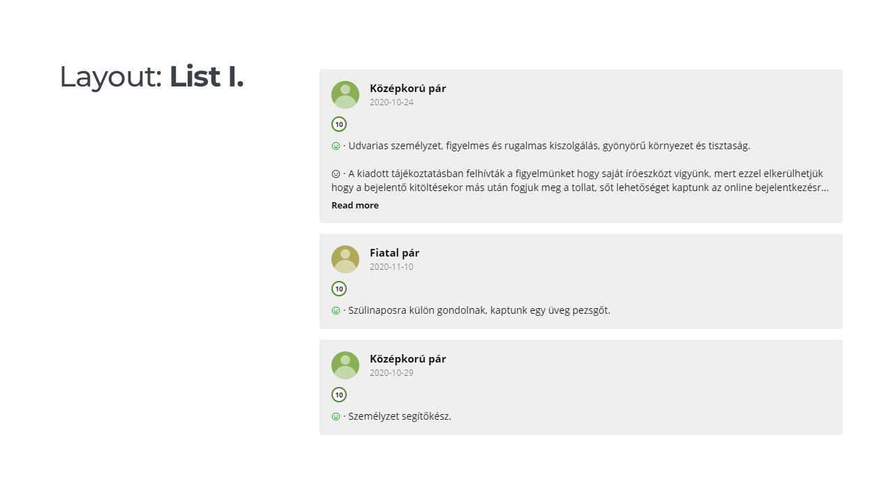 Sample widget - List (light background)