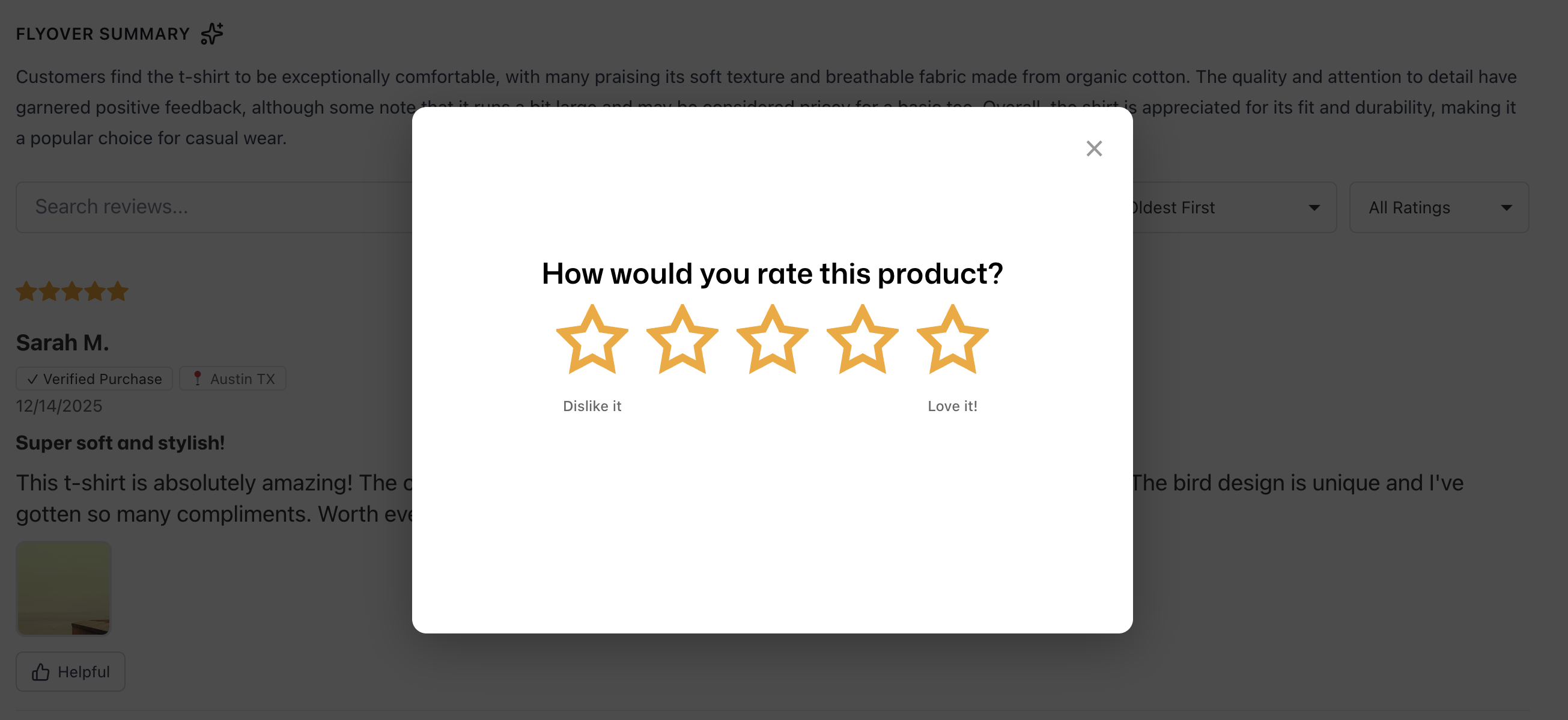 Review collection widget step 2