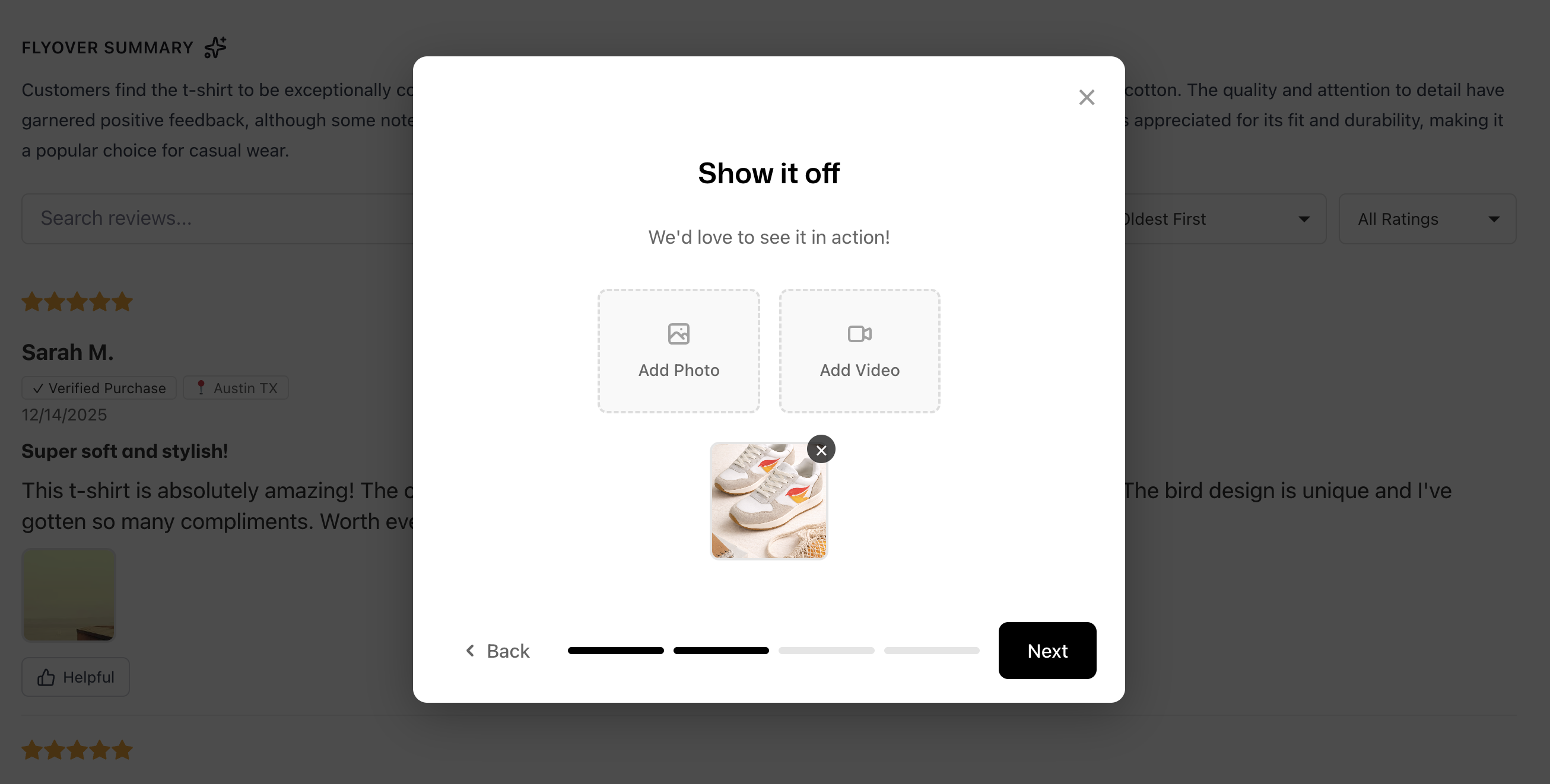 Review collection widget step 3
