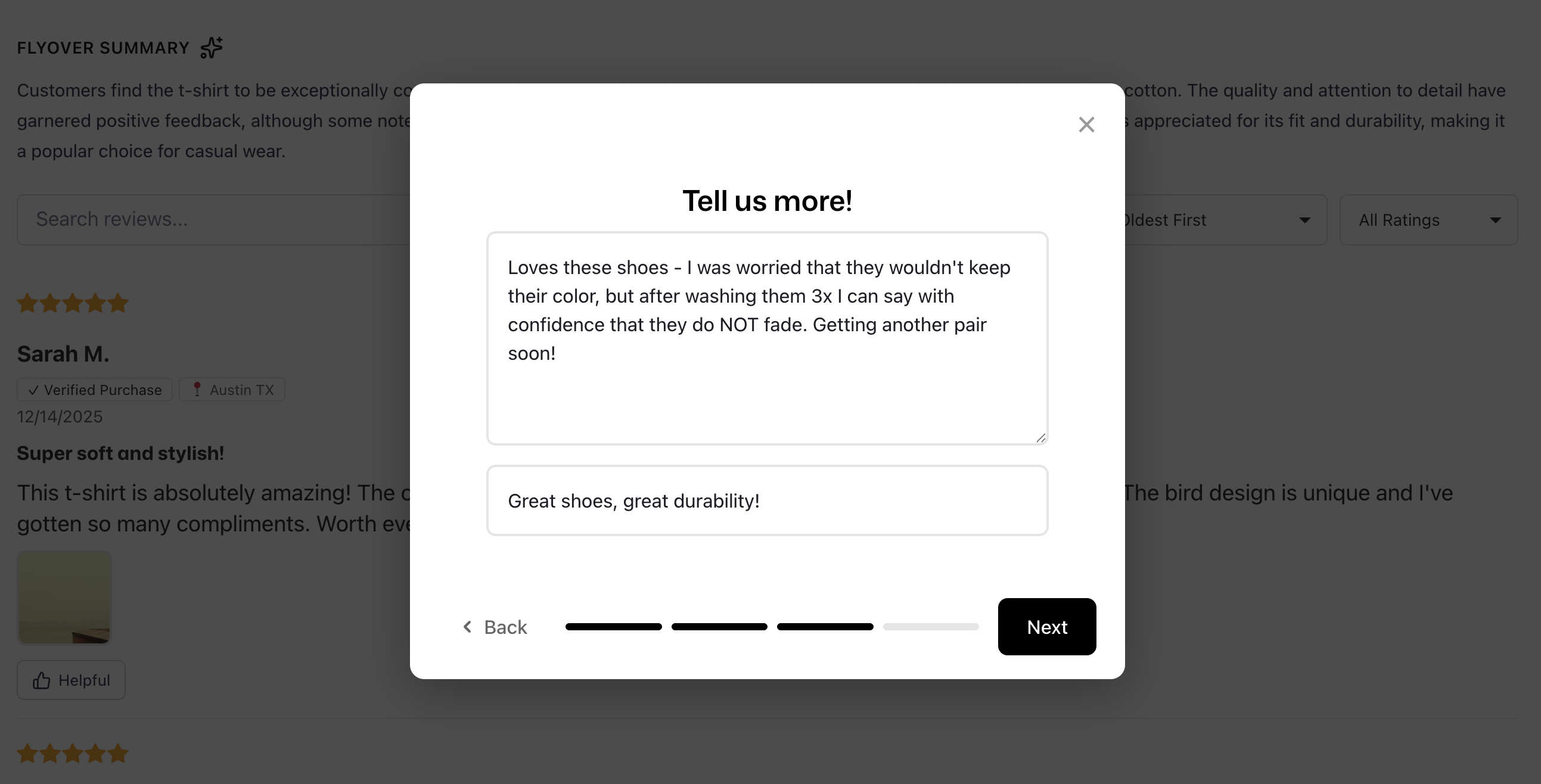 Review collection widget step 4
