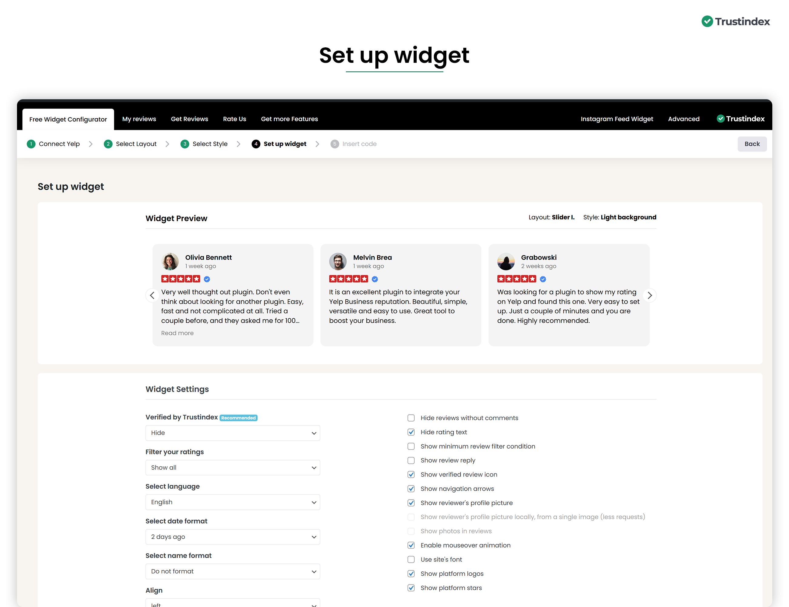 Sample widget - Grid (light background)