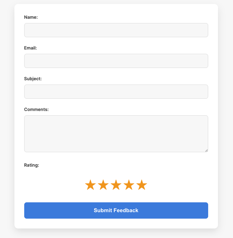 General User Feedback submission form