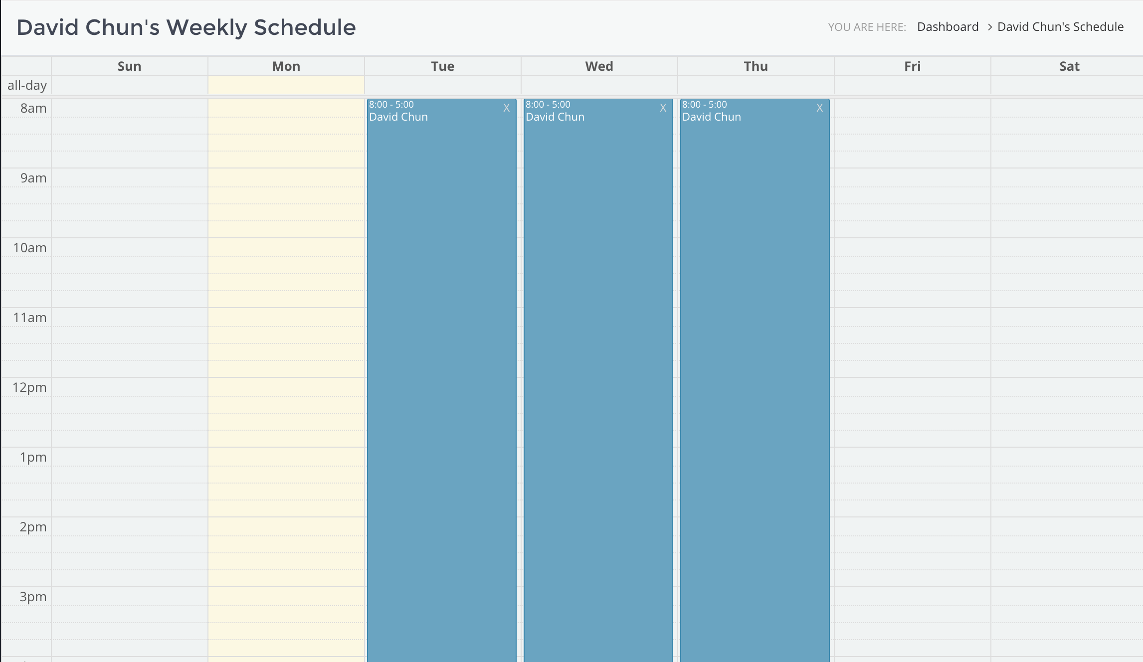 Set user availability (multiple users if desired)