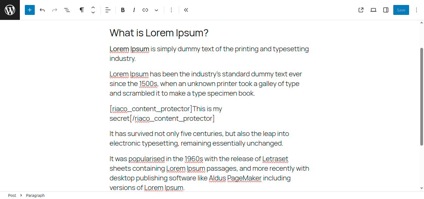 Protected content example