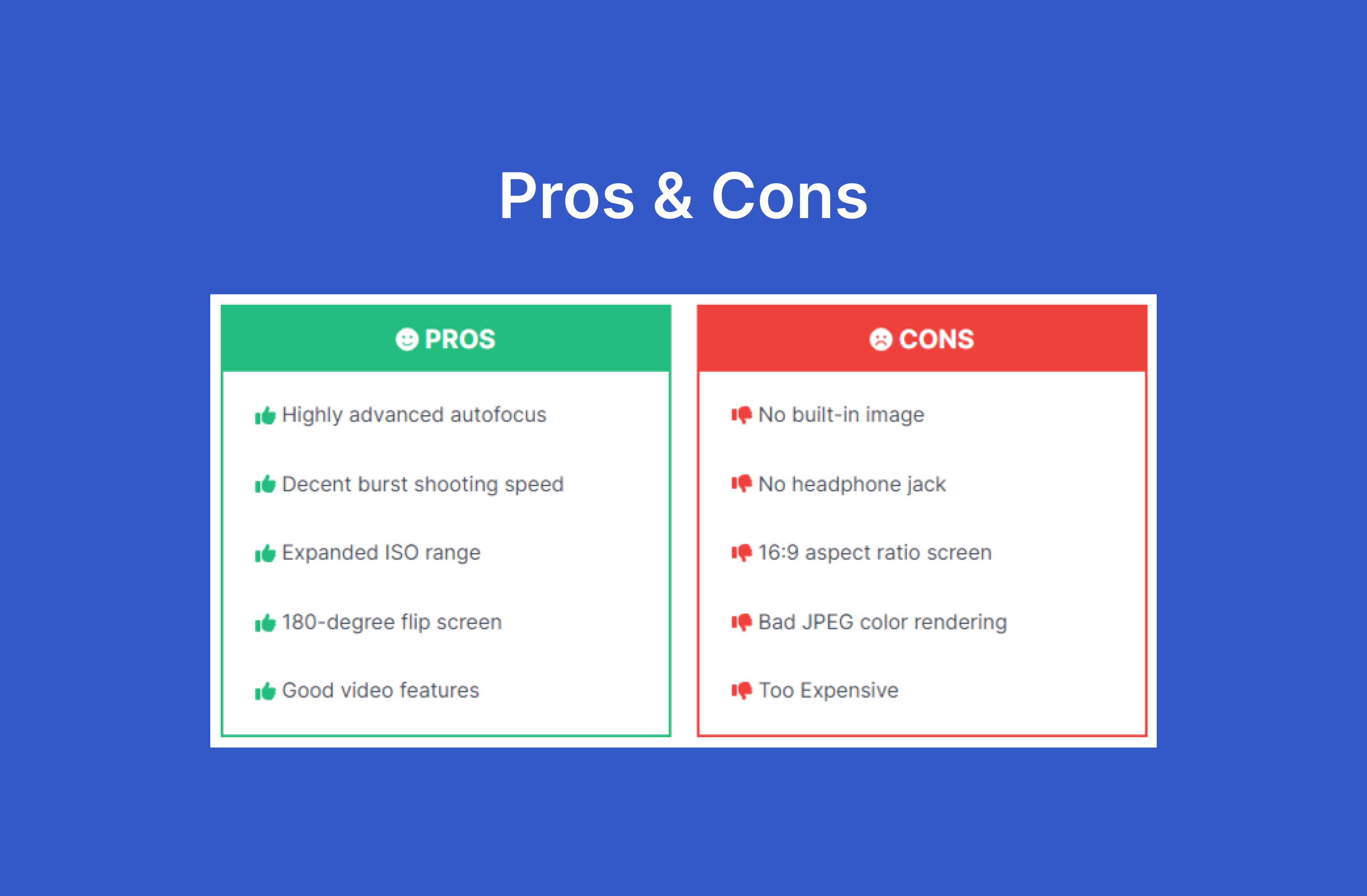 Pros & Cons Box Demo